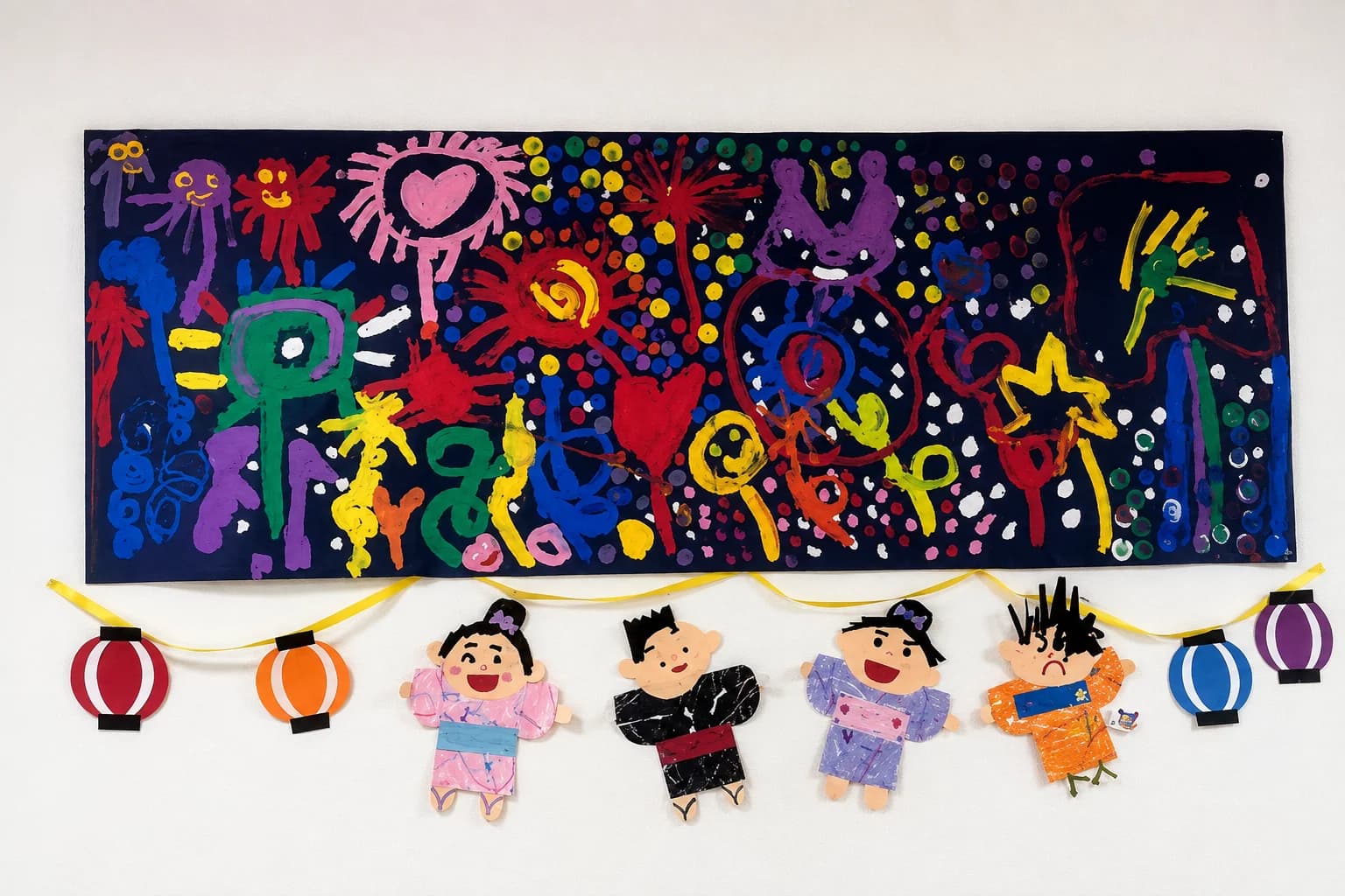 子どもたちが制作した共同アート作品